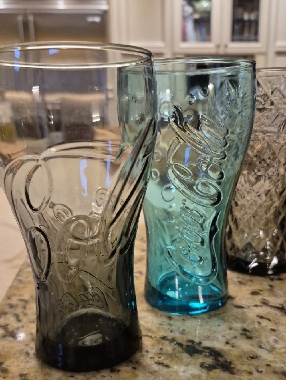 5 piece coca cola Assorted Embossed Glass Drinking - Picture 2 of 4